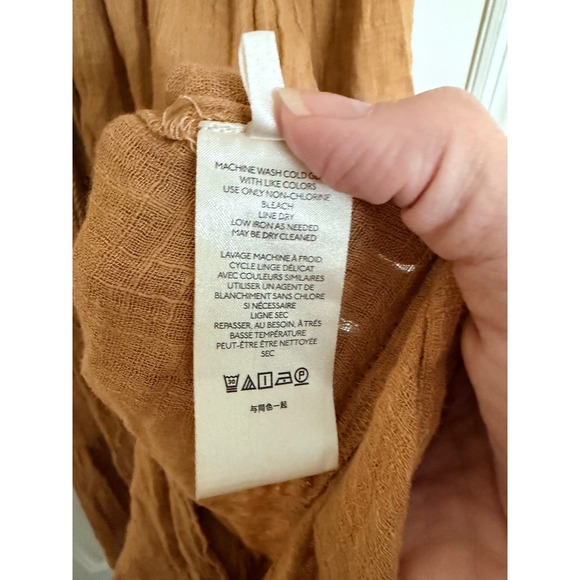 Free People Good Vibes Embroidered Kimono Duster Mustard Gold Size XS/S - Picture 12 of 14